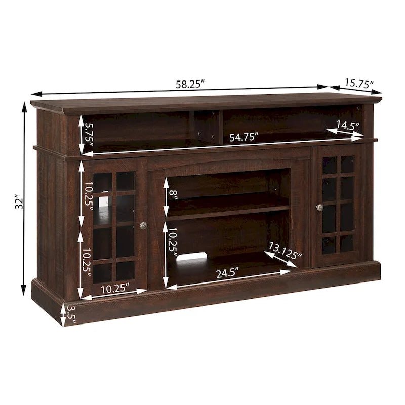 Classic 58.25 TV Stand with Open & Closed Storage for 65 TVs