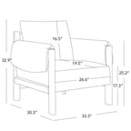 Carol Mid Century Modern Upholstered Accent Arm Chair with Wood Legs