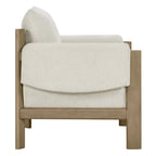 Carol Mid Century Modern Upholstered Accent Arm Chair with Wood Legs
