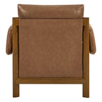 Carol Mid Century Modern Upholstered Accent Arm Chair with Wood Legs