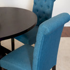Small Apartment Dining Table and Chairs Set Round Dining Table and Chairs Set with Cross Buck Pedestal Table for Kitchen