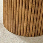 Modern Round Coffee Table with Cylindrical Legs Wooden Center Table with Concealed Storage Space Living Room Tea Table