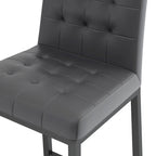 Modern High Bar Stools Set of 2, Kitchen Stool Island with PU Backrest, Gaming Chair with Metal Legs and Footstool