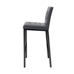 Modern High Bar Stools Set of 2, Kitchen Stool Island with PU Backrest, Gaming Chair with Metal Legs and Footstool