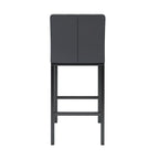 Modern High Bar Stools Set of 2, Kitchen Stool Island with PU Backrest, Gaming Chair with Metal Legs and Footstool