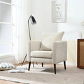 Living Room Lazy Accent Chair,Fleece Fabric Arm Chair Barrel Chair with Solid Wood Legs for Living Room,Bedroom or Office
