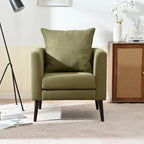 Living Room Lazy Accent Chair,Fleece Fabric Arm Chair Barrel Chair with Solid Wood Legs for Living Room,Bedroom or Office