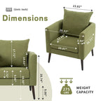 Living Room Lazy Accent Chair,Fleece Fabric Arm Chair Barrel Chair with Solid Wood Legs for Living Room,Bedroom or Office