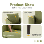 Living Room Lazy Accent Chair,Fleece Fabric Arm Chair Barrel Chair with Solid Wood Legs for Living Room,Bedroom or Office