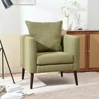 Living Room Lazy Accent Chair,Fleece Fabric Arm Chair Barrel Chair with Solid Wood Legs for Living Room,Bedroom or Office