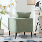Living Room Lazy Accent Chair,Fleece Fabric Arm Chair Barrel Chair with Solid Wood Legs for Living Room,Bedroom or Office
