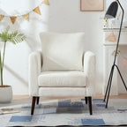 Living Room Lazy Accent Chair,Fleece Fabric Arm Chair Barrel Chair with Solid Wood Legs for Living Room,Bedroom or Office