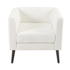 Living Room Lazy Accent Chair,Fleece Fabric Arm Chair Barrel Chair with Solid Wood Legs for Living Room,Bedroom or Office