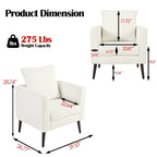 Living Room Lazy Accent Chair,Fleece Fabric Arm Chair Barrel Chair with Solid Wood Legs for Living Room,Bedroom or Office