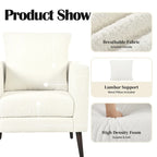 Living Room Lazy Accent Chair,Fleece Fabric Arm Chair Barrel Chair with Solid Wood Legs for Living Room,Bedroom or Office