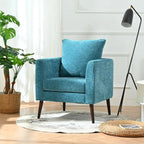 Living Room Lazy Accent Chair,Fleece Fabric Arm Chair Barrel Chair with Solid Wood Legs for Living Room,Bedroom or Office