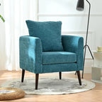 Living Room Lazy Accent Chair,Fleece Fabric Arm Chair Barrel Chair with Solid Wood Legs for Living Room,Bedroom or Office