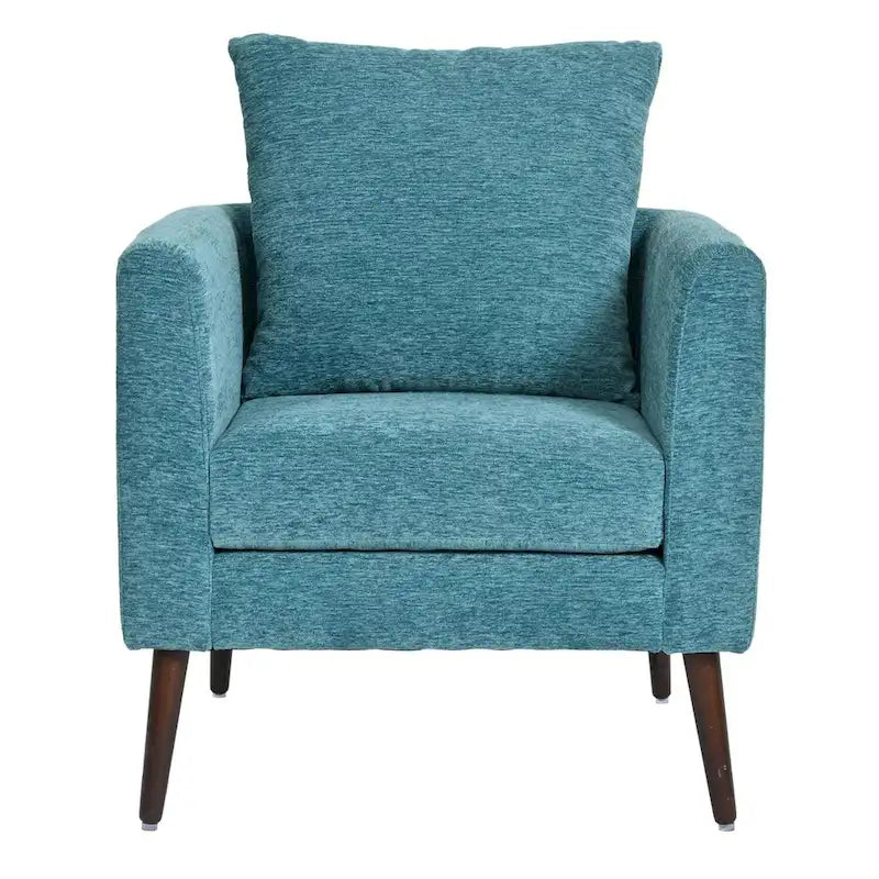 Living Room Lazy Accent Chair,Fleece Fabric Arm Chair Barrel Chair with Solid Wood Legs for Living Room,Bedroom or Office