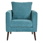 Living Room Lazy Accent Chair,Fleece Fabric Arm Chair Barrel Chair with Solid Wood Legs for Living Room,Bedroom or Office
