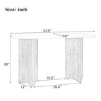 Oval Faux Marble Top Console Table Entryway Table, Narrow Sofa Table Hallway Accent Table with Triangular Base