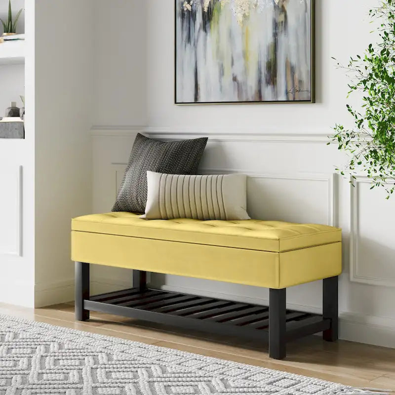 WYNDENHALL Essex 44 inch Wide Transitional Rectangle Ottoman Bench