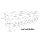 WYNDENHALL Essex 44 inch Wide Transitional Rectangle Ottoman Bench