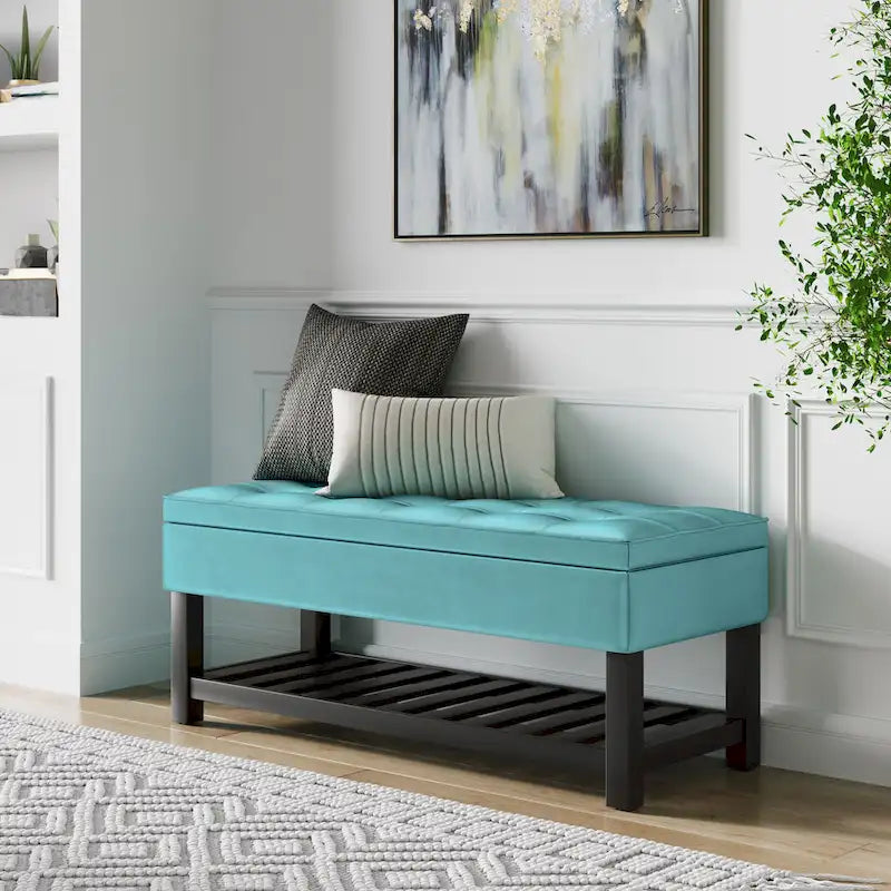 WYNDENHALL Essex 44 inch Wide Transitional Rectangle Ottoman Bench