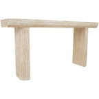 Wood Simplistic Console Table with Block Legs - Beige - 16Wx63Lx32H