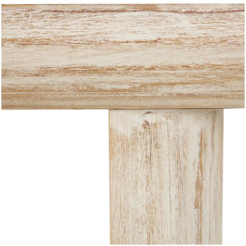 Wood Simplistic Console Table with Block Legs - Beige - 16Wx63Lx32H