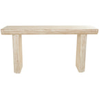 Wood Simplistic Console Table with Block Legs - Beige - 16Wx63Lx32H