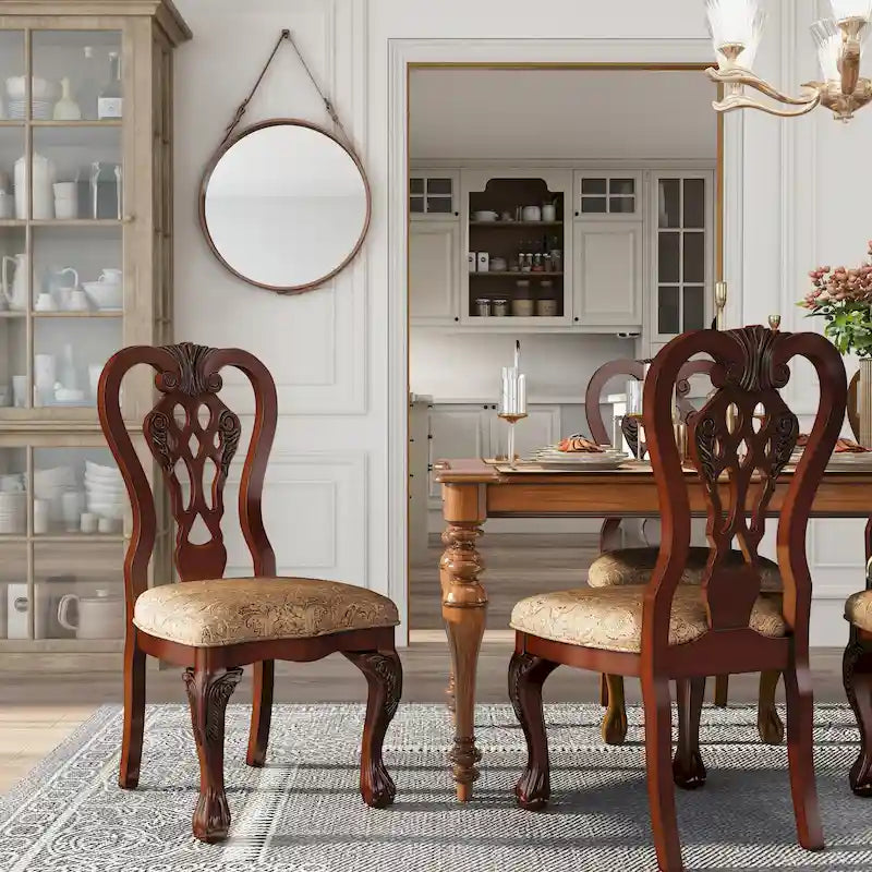 Carpia Traditional Wood Dining Chairs (Set of 2)