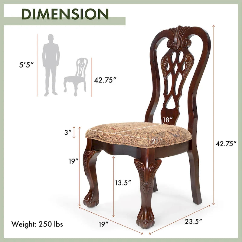Carpia Traditional Wood Dining Chairs (Set of 2)