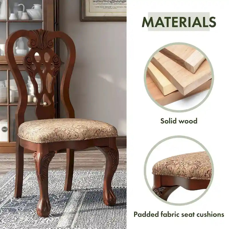 Carpia Traditional Wood Dining Chairs (Set of 2)