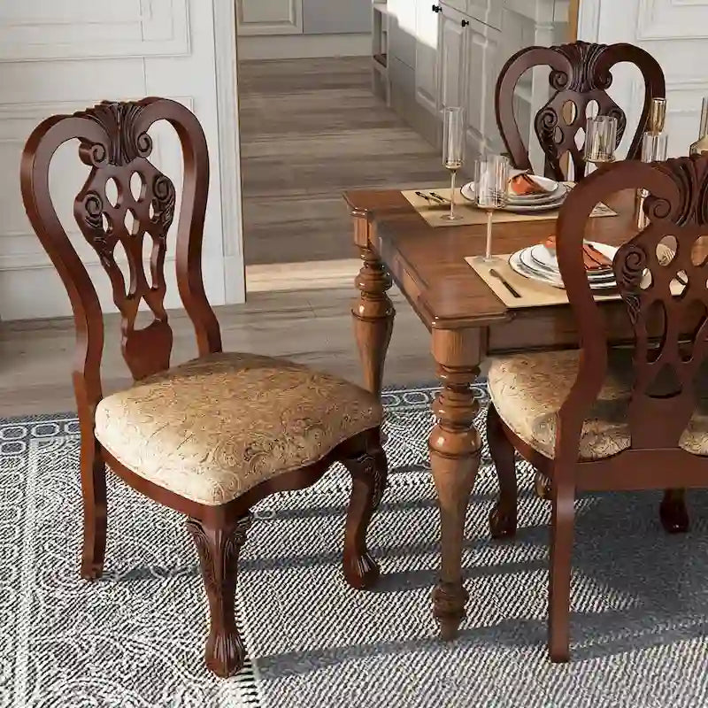 Carpia Traditional Wood Dining Chairs (Set of 2)