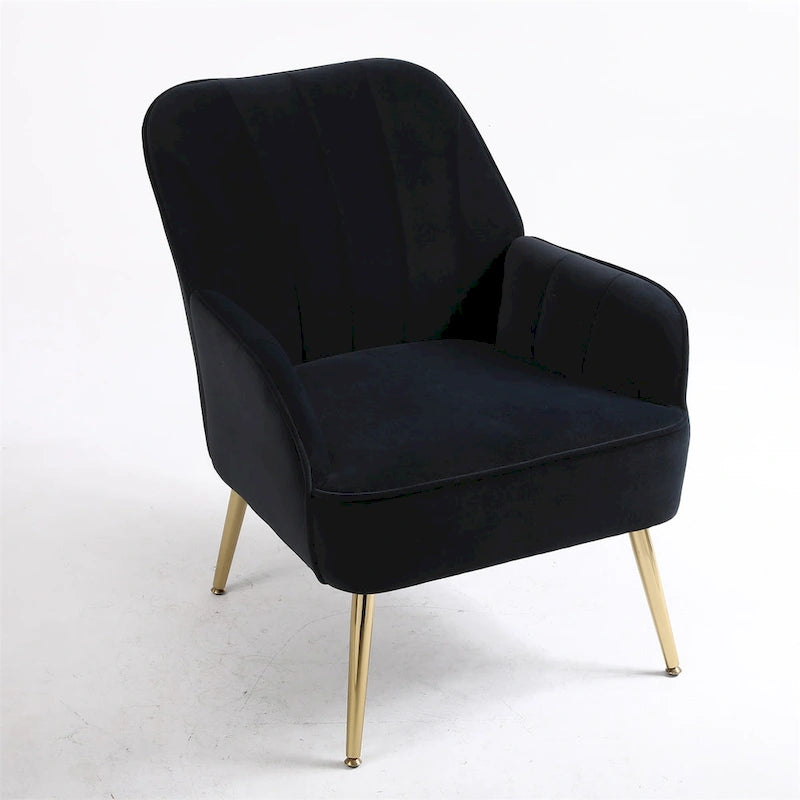 Modern Mid Century Chair Velvet Sherpa Armchair