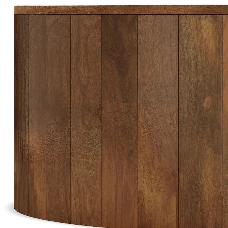 WYNDENHALL Hillmount SOLID MANGO WOOD 36 inch Wide Round Contemporary Drum Coffee Table & Fully Assembled - 36d x 36 w x 14h