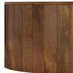 WYNDENHALL Hillmount SOLID MANGO WOOD 36 inch Wide Round Contemporary Drum Coffee Table & Fully Assembled - 36d x 36 w x 14h