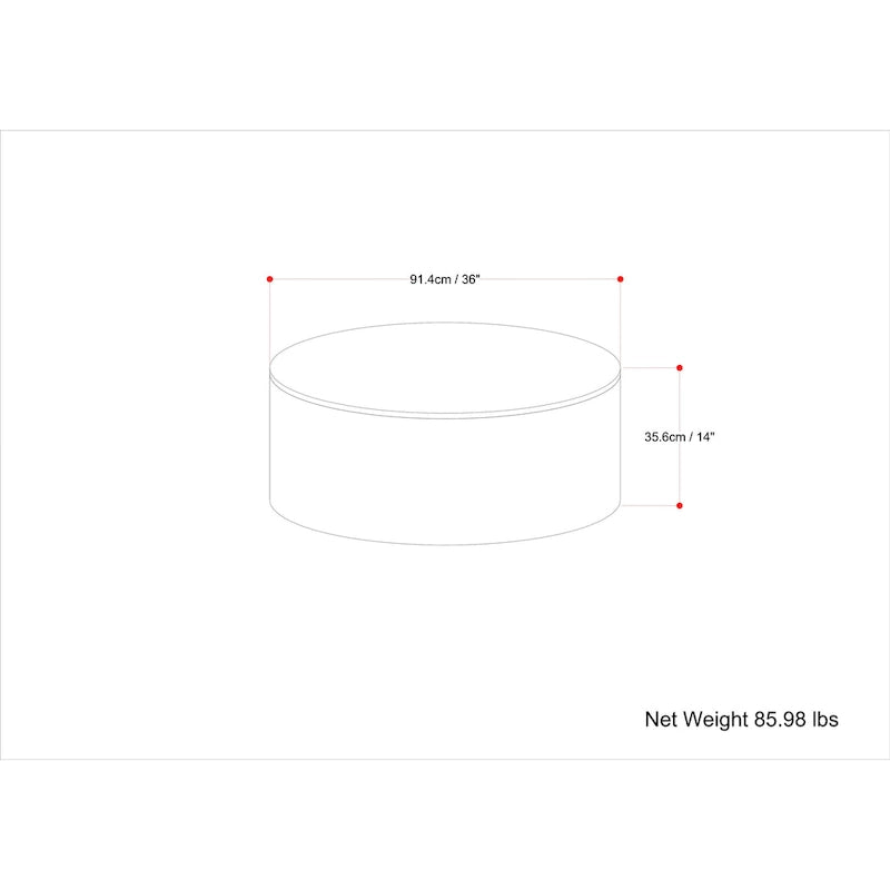 WYNDENHALL Hillmount SOLID MANGO WOOD 36 inch Wide Round Contemporary Drum Coffee Table & Fully Assembled - 36d x 36 w x 14h