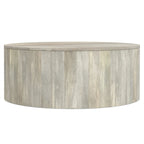 WYNDENHALL Hillmount SOLID MANGO WOOD 36 inch Wide Round Contemporary Drum Coffee Table & Fully Assembled - 36d x 36 w x 14h