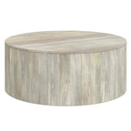 WYNDENHALL Hillmount SOLID MANGO WOOD 36 inch Wide Round Contemporary Drum Coffee Table & Fully Assembled - 36d x 36 w x 14h
