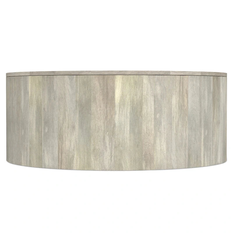 WYNDENHALL Hillmount SOLID MANGO WOOD 36 inch Wide Round Contemporary Drum Coffee Table & Fully Assembled - 36d x 36 w x 14h