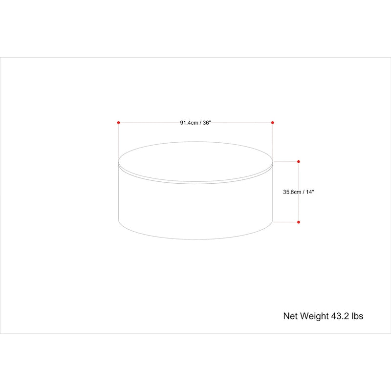 WYNDENHALL Hillmount SOLID MANGO WOOD 36 inch Wide Round Contemporary Drum Coffee Table & Fully Assembled - 36d x 36 w x 14h