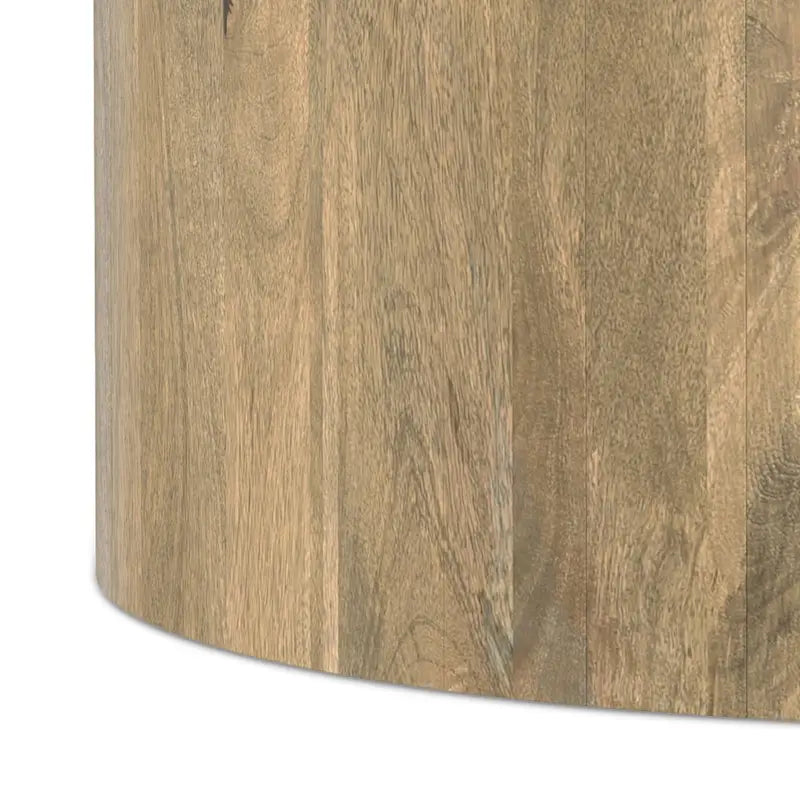 WYNDENHALL Hillmount SOLID MANGO WOOD 36 inch Wide Round Contemporary Drum Coffee Table & Fully Assembled - 36d x 36 w x 14h