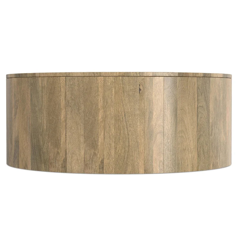 WYNDENHALL Hillmount SOLID MANGO WOOD 36 inch Wide Round Contemporary Drum Coffee Table & Fully Assembled - 36d x 36 w x 14h