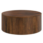 WYNDENHALL Hillmount SOLID MANGO WOOD 36 inch Wide Round Contemporary Drum Coffee Table & Fully Assembled - 36d x 36 w x 14h