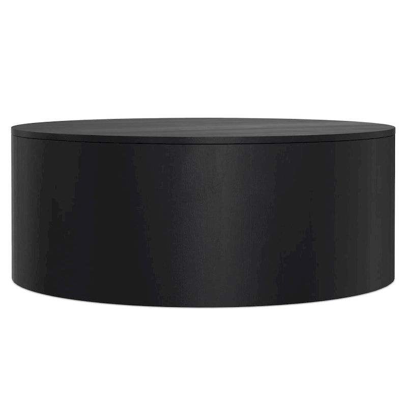 WYNDENHALL Hillmount SOLID MANGO WOOD 36 inch Wide Round Contemporary Drum Coffee Table & Fully Assembled - 36d x 36 w x 14h