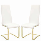 Modern 5-piece Glass Top Dining Set with Gold Metal Base