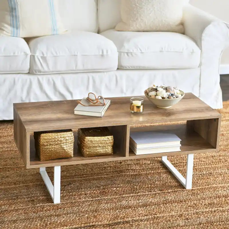 Rectangular TV Stand Coffee Table and Storage - 15.8L x 39.4W x 15.8H