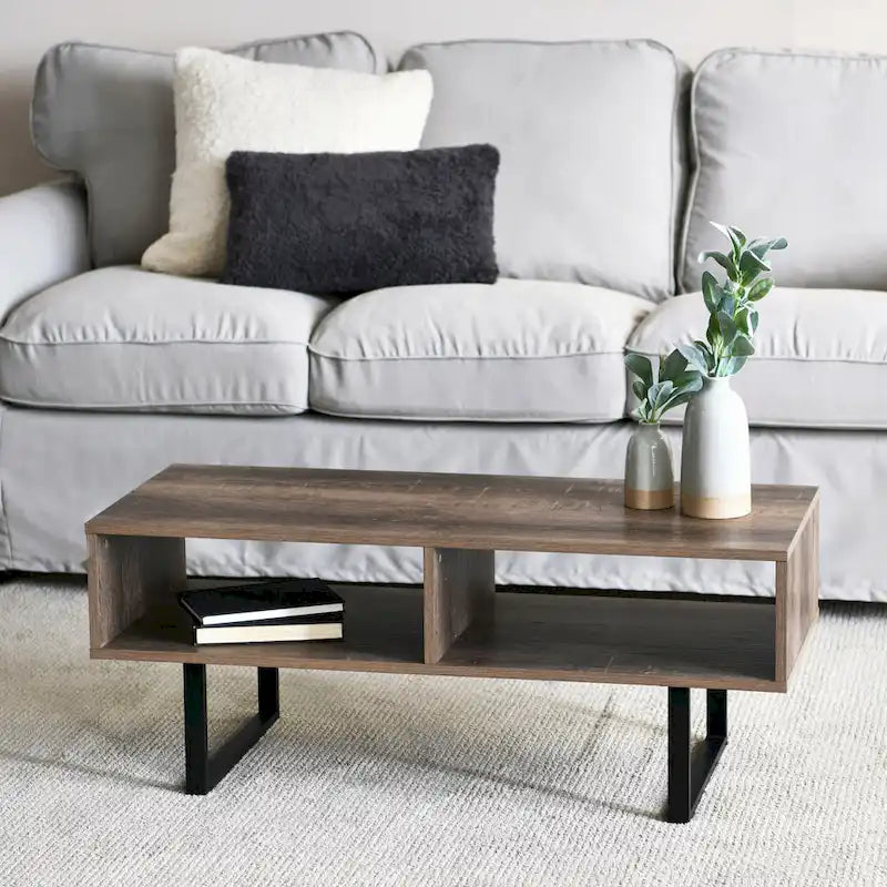 Rectangular TV Stand Coffee Table and Storage - 15.8L x 39.4W x 15.8H