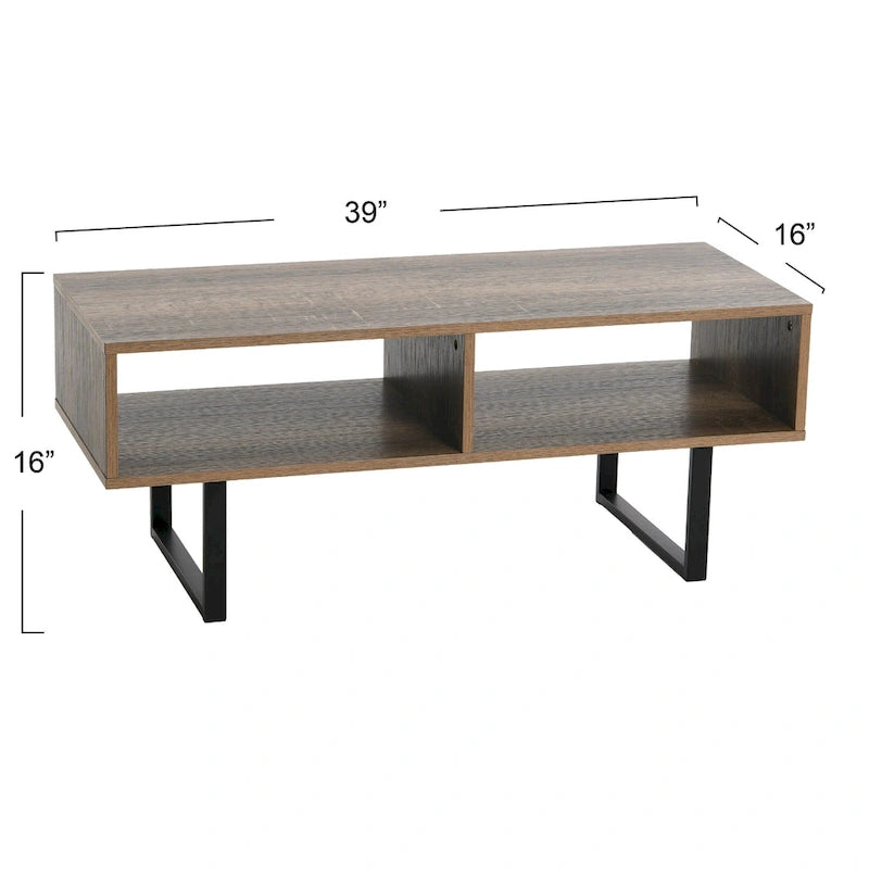 Rectangular TV Stand Coffee Table and Storage - 15.8L x 39.4W x 15.8H